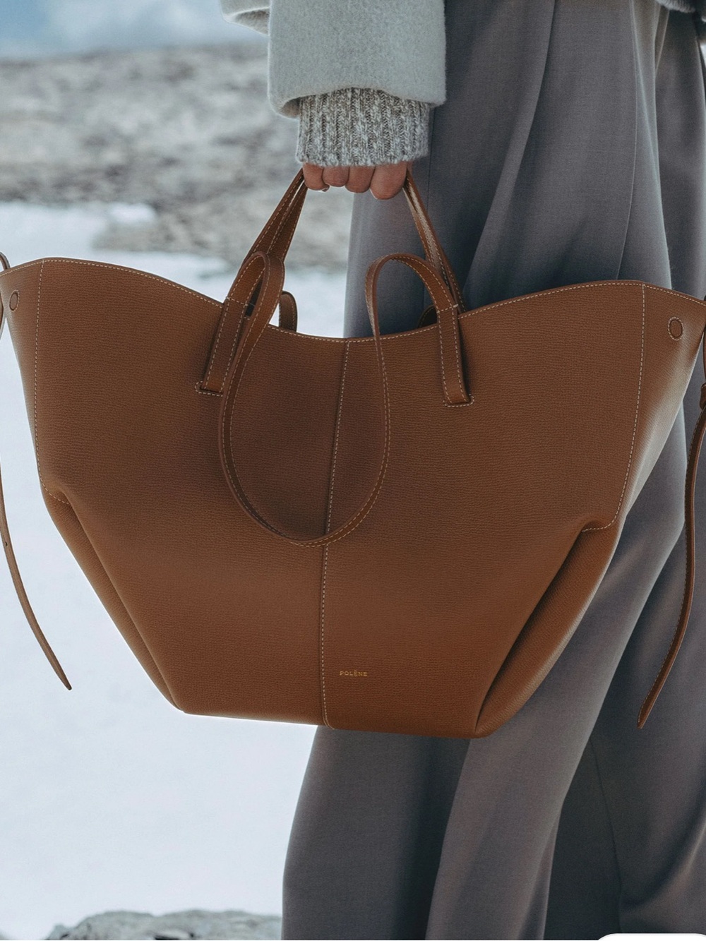 Polene Cyme Tote - Textured Camel